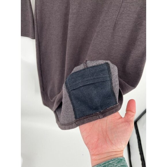 Horny Toad Womens Tomboy Wrap Knit Dress Size M Brown Pocket Long Sleeve Toad&Co - Picture 5 of 10